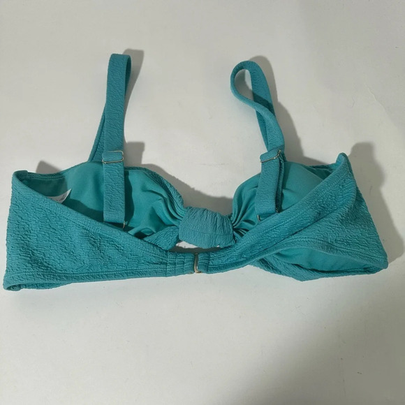 Time & Tru Popcorn Texture Bandeau Swim Top - Picture 4 of 5